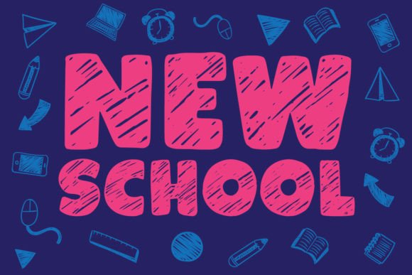 New School Font: A Playful Sketch Style for Modern Designs